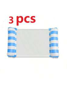 1pc Inflatable Pool Hammock With Mesh - Striped Adult Lounger, Suitable For Vacation, Party And Relaxation, Available In Pink, Yellow, White, Green, Blue And Other Colors, Outdoor Hammock, Essential For Beach And Pool, Great For Photography - Multicolor - View 29