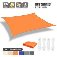 1 Set Large Sun Shade Sail Rectangle Waterproof 98% UV Block For Patios Garden Swimming Pool Outdoor Camping With Installation Steel Cables - Multicolor - View 8