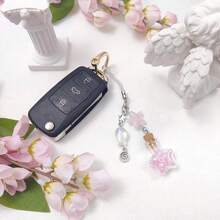 Y2K Cute Phone Charms Set - Aesthetic Cherry,Flower, Butterfly & Star Cell Phone Straps, Kawaii PhoneAccessories For Bag Keychain, , Camera Decor - Sao biển xanh hồng - Xem 6