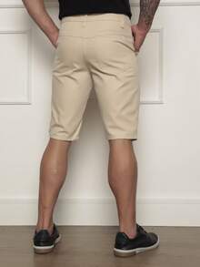 Men's Bermuda Shorts In Colored Twill, Premium Denim, Various Colors - Beige - View 4