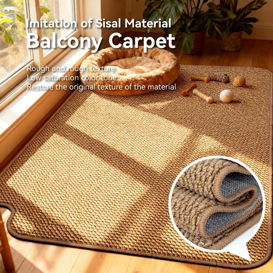 1 pieza Colchoneta para cama de mascota asimétrica, de uso en múltiples escenarios, almohadilla rascadora de invierno para mascotas, colchoneta para perro/gato, colchoneta para dormir de mascota, alfombra para mascota, textura natural, doble sensación áspera, resistente al desgaste, lavable a máquina, adecuada para uso en sala de estar y dormitorio - Marrón - Ver 1