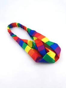1pc Pride Rainbow Striped Scarf/Headband, Suitable For Pride Day Wear - Multicolor - View 2