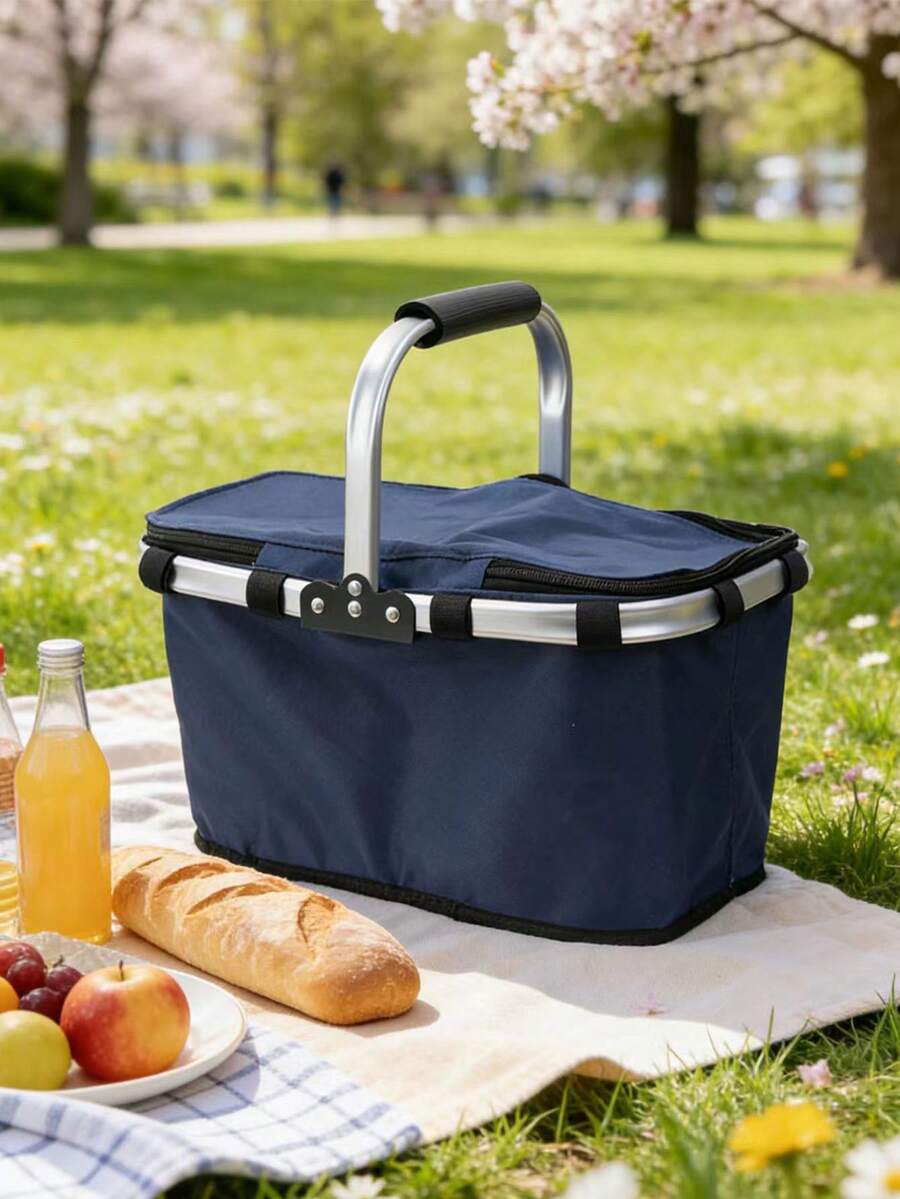 Bolsa aislada portátil para exteriores, de gran capacidad, de material grueso, impermeable, resistente a la suciedad y al desgaste, adecuada para camping, conducción, senderismo y otras actividades al aire libre. Plegable y compacta, esencial para viajes al aire libre. Ligera y resistente a los desgarros. - color sólido - Ver 1