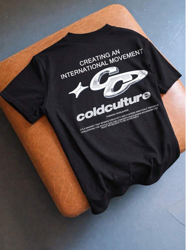 Camiseta oversize unisex con gráfico vintage de calle, camiseta para festival de música - Negro - Ver 1