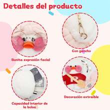 ¡RecomendadoPeluche de Pato Kawaii de 30 cm, con Accesorio de Disfraz y Gafas,con Bolsillos,Adecuado como Regalo de Navidad y Regalo de cumpleaños para niños (Rosa)¡Top de Temporada - blanco - Ver 7