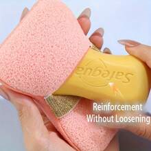 1pc Of Soap Pouch, Bath Sponge For Home Use, Cleaning Tool, Non-Shedding, Ultra-Soft Bath Flower, Exfoliating And Lathering Sponge,Creative Sandwich-Shaped MeshSoap Bags | Comes With A Simple Hook | Rich Foaming Scrub Sponge Soap Bag - Multicolor - View 2