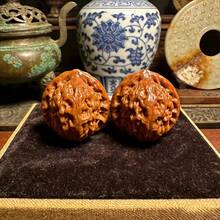1 Pair Natural Walnut Texture Hand Massage Balls, Helpful For Muscle Relaxation And Blood Circulation. An Excellent Personal Collection Item With Aesthetic Appearance. - Multicolor - View 8