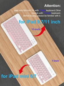 适用于 iPad A16（第 11/10 代）、第 9/8/7 代（10.2 英寸）、iPad Air（10.9/11 英寸）的键盘保护套，采用 TPU 翻盖 PMMA PU 皮革材质，包含无线蓝牙键盘（150mAh 电池）和支架，粉色 - 粉色 - 查看 8