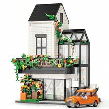 阳光花屋积木玩具，花园小屋搭建玩具套装，植物花园小屋建筑玩具，创意温室搭建套装，圣诞节生日礼物，适合成人和朋友，998 片 - 彩色 - 查看 8