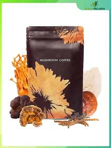 Mushroom Coffee USDA Organic With 6 Adaptogenic Mushrooms And MCT Oil, USA Grown Instant Coffee For Better Energy, Focus, Digestion, Immunity With Turkey Tail, Shiitake, Lion's Mane, 30 Servings - 1PC - 查看 6