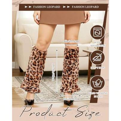Calentadores de piernas peludos por encima de la rodilla para mujeres y niñas calcetines de rodilla Y2K Lo para regalos de invierno