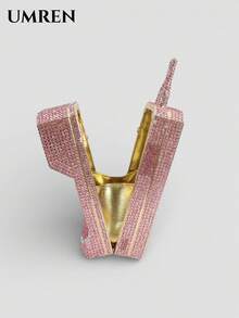 Sparkling, Dazzling, Elegant Crystal Rhinestone Cellphone Shape Purse Cute Crystal Handbag Novelty Diamond Evening Bag For Party Prom Cocktail - Pink - View 5