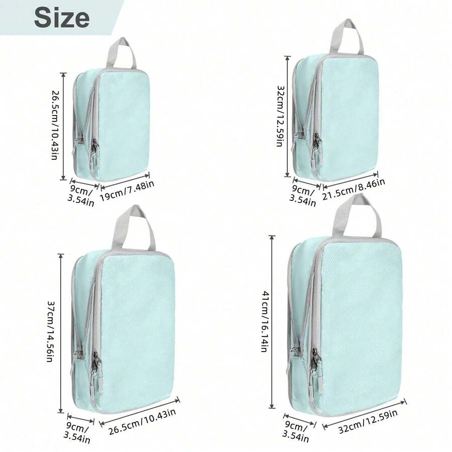 Set Of 4PCS Travel Compression Storage Bags Organizer Organiser In Suitcases Packing Cubes Luggage - Multicolor - View 1
