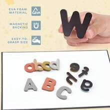Joyreal Magnetic Alphabet Set, Includes Magnetic Board, Neutral Magnetic Letters, Suitable For Refrigerators And Classrooms, Foam ABC Magnets, Ideal For Children's Learning, Children's Toy Gift. - Multicolor - View 6