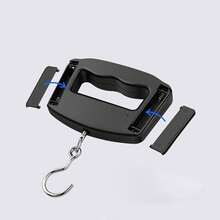 1 pieza Báscula electrónica portátil, báscula digital de alta precisión con asa cómoda, báscula de resorte ligera, báscula colgante compacta para uso doméstico - Negro - Ver 9