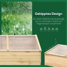 Cold Frame Made Of Wood For Greenhouse And Planter, 100 X 50 X 35 Cm, Natural Fir, Particle Board. - A - View 6