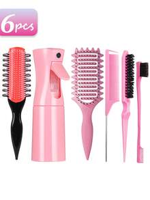 1/2/3/4/5/6/11/12pcs Hair Styling Set: Brand New 9-Row Comb, Detachable Curling Comb With Side Teeth, Upgraded Styling Comb, 200ml Spray Bottle With Excellent Sealing And Anti-Leakage Design, Edge Comb, Detangling Comb, Tail Comb Hair Tool Kit - Multicolor - View 14
