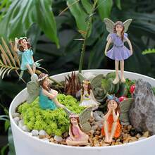 Conjunto de 1 Miniatura de Estátua para Jardim de Fadas, Estátua de Resina para Jardim de Fadas, Estatueta de Fada, Escultura para Jardim de Fadas, Decoração de Jardim Externo com Tema de Contos de Fadas, Decoração para Casa com Tema de Contos de Fadas, Ideal para Ambientes Externos, Vasos de Plantas, Gramados e Decoração de Jardins, Acessórios de Decoração Artística para Casa, Presente de Dia dos Namorados - Fada conjunto seis - Ver 10