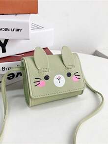 1pc PU Magnetic Buckle Fashion Cartoon Rabbit 3D Ear One Shoulder Crossbody Bag, Cute Mini Coin Purse, Suitable For Girls In Various Occasions, Comfortable Shoulder Strap, Versatile And Unpicky, Suitable For Outdoor, Play, Commute Use, Perfect Gift For Teenagers - Cartoon Coin Crossbody Bag - View 4