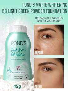 Pond's 旁氏绿色哑光美白BB霜，全天候控油遮瑕，持久妆效，极致哑光妆感，质地细腻透气，清爽控油，高吸收性，无添加配方，轻盈柔滑，适合问题肌肤，持久妆效，适合油性痘痘肌，日常使用。 - Green Oil-Controlting Style - 查看 9