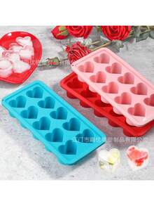 1pc Heart Shaped Silicone Ice Making Module 10 Cavities Love Ice Cube Easy Release Pink Red Optional For Home Bar KTV - Multicolor - View 9