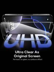2pcs - Ultra-Clear Tempered Glass Screen Protector, Compatible With IPhone 17 Pro Max/17/16 Pro Max/16 Pro/16 Plus/16E/16/15 Pro Max/14 Pro/13/12 Mini/11/Xs Max/XR Series. High Quality, Full Coverage, Anti-Fingerprint, Anti-Drop, Anti-Scratch, 9H+ Hardness, Compatible With Phone Cases. - Clear - View 6