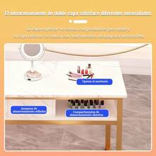 Mesa Manicura Metálica 100/120cm Reforzada | Uso Doméstico y Profesional | Tocador Organizador | Amplio y Funcional - Multicolor - Ver 7