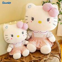 1 pieza Muñeca de peluche con vestido floral de dibujos animados, muñeca de peluche suave con lazo, regalo de cumpleaños para niñas, decoración del hogar - Blanco - Ver 2