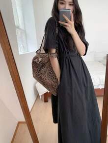 Multipurpose Leopard Print Tote Bag - Foldable Reusable Shopping Bag Suitable For Travel And Daily Use - Multicolor - View 3