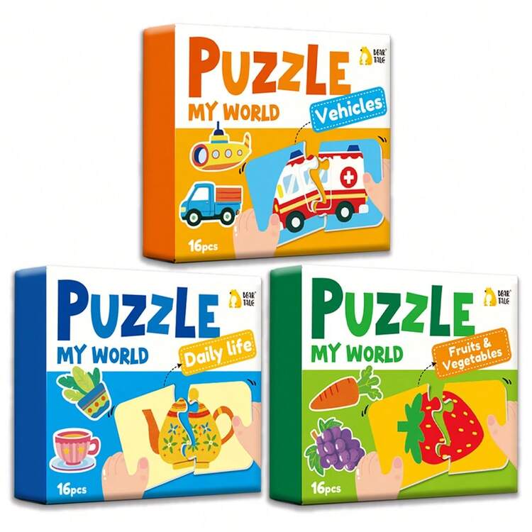beartale 16pcs Montessori Puzzle Toys, DIY Jigsaw Puzzle Game, Multi-Theme Early Educational Toys, Brain Teaser Toys, Best Gift For Children - Multicolor - View 24