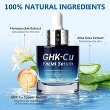 GHK-CU Peptide Facial Serum | Blue Copper Peptide Skincare Essence Helps Improve Skin Texture And Appearance Hydrates And Nourishes Enhances Skin Radiance Gentle Formula Suitable For Sensitive Skin - Hyaluronic Acid - 查看 5