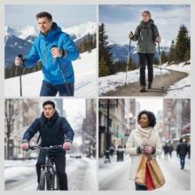 Winter Waterproof Non-Slip Windproof Gloves Fleece Lined Thickened Warm For Cycling Skiing - Blue - View 10