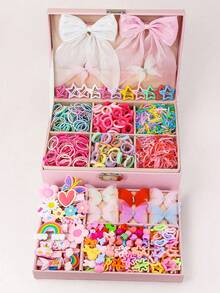 20pcs/Pack Girls' Candy, Star, Flower, Animal, Heart, Rainbow Hair Clips, Cute Side Bangs Clips, Minimalist Bangs Clips, Ponytail Holders, Elastic Hair Ties, Versatile Hair Accessories, Suitable For Daily Use, Gift - Multicolor - View 5