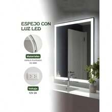 jjuyEspeo Rectangular con Luz LED 3 Tonos 50x70  Iluminacion Austable Diseño Moderno Ideal para Baño o Tocadorespejo para baño - Plateado - Ver 3