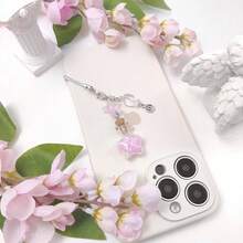 Y2K Cute Phone Charms Set - Aesthetic Cherry,Flower, Butterfly & Star Cell Phone Straps, Kawaii PhoneAccessories For Bag Keychain, , Camera Decor - Sao biển xanh hồng - Xem 5