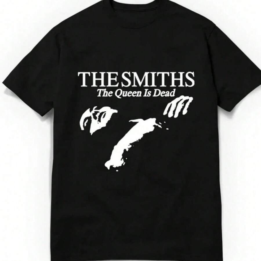 Smith Queen Is Dead T-Shirt Cotton High Quality Summer Short Sleeve Casual O-Neck Black 1980s Morrissey Maternity Shirt - màu đen - Xem 1