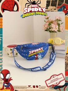 Marvel 1个漫威官方授权蜘蛛侠图案腰包，多功能斜挎包，男童休闲单肩包，轻便可调节肩带胸包，卡通零钱包，臀包，适合男孩、年轻粉丝、学生，完美适用于日常上学、户外玩耍、主题公园游玩、假期旅行、运动。 - 藍色 - 查看 7