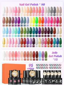 peacecolor 100 Colors Gel Nail Polish Set, Spring & Summer Gel Nail Polish Green Nude Transparent Beginner Home Use Full Set, Long-Lasting Removable Nail Gel, Holiday Gift - Multicolor - View 11