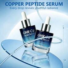 GHK-CU Peptide Facial Serum | Blue Copper Peptide Skincare Essence Helps Improve Skin Texture And Appearance Hydrates And Nourishes Enhances Skin Radiance Gentle Formula Suitable For Sensitive Skin - Hyaluronic Acid - 查看 4