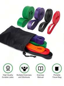 Bandas de resistencia apilables, bandas elásticas para dominadas, entrenamiento muscular, sentadillas, fitness, yoga, uso en casa/gimnasio, unisex - Multicolor - Ver 8