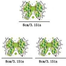 1个/2个/3个绿色蝴蝶结图案热转印贴纸，耐用持久的熨烫贴片，适用于DIY T恤、连帽衫、牛仔裤、卫衣、背包、夹克、手提包、枕头等。 - 3PCS-S - 查看 2
