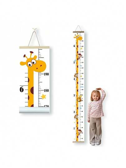 1pc Animal Cartoon Height Ruler, Wall-Mounted Height Measurement Ruler With Cm And Inch Units, Erasable And Removable, Artistic Home Decor For Room Wall, Birthday Gift, Christmas Gift, Gift For Friends