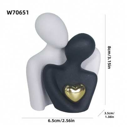 Escultura en forma de corazón de pareja abrazándose, decoración del hogar para el dormitorio o la sala de estar, regalo del Día de San Valentín