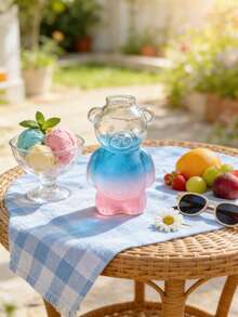 11.33盎司可爱小熊造型硼硅玻璃冷饮杯/奶茶杯，带吸管，创意玻璃器皿，适合作为女孩生日礼物 - 彩色 - 查看 5