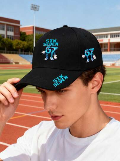67 Six Seven 男女通用棒球帽，轻便透气可调节，适合户外运动和日常佩戴，四季皆宜，是理想的礼物之选。这款帽子采用弧形帽檐设计，适合情人节、户外运动、各种活动、旅行、节日以及日常佩戴。