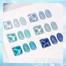 GAOY Jelly Blue Gel Nail Polish Set, 6 Transparent Colors, UV Light Cure Gel Polish For Salon And Nail Art DIY At Home - ColorA - 查看 6