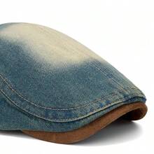Unisex Retro Beret Hat, Reversible Newsboy Cap, Washed Denim Baseball Cap - Multicolor - View 5