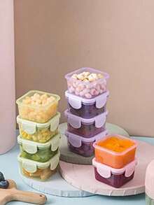 4 Piezas Mini Contenedores de Alimentos Mini Topper Lunch - Blanco - Ver 7
