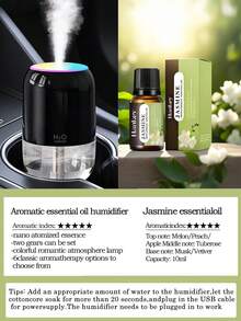 One 200ml Car Spray Humidifier, Household Products Of Bedroom Humidifier, Three Colors Available, With Colorful Atmosphere Light And Night Light Functions, USB Power Supply, Water Free Automatic Power-Off, Touch Control Operation, Silent Operation, Simple Design, Natural Beauty, Small And Easy To Carry - Multicolor - View 24