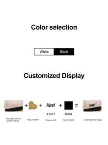 1 Stück anpassbare Tragetasche mit Farbblöcken in Nude und Schwarz. Große Kapazität mit weiter Öffnung, glatter Reißverschluss für einfache Aufbewahrung. Aus Velours gefertigt, praktisch, vielseitig, fleckresistent und wiederverwendbar. - Verschiedenfarbig - Übersicht 4